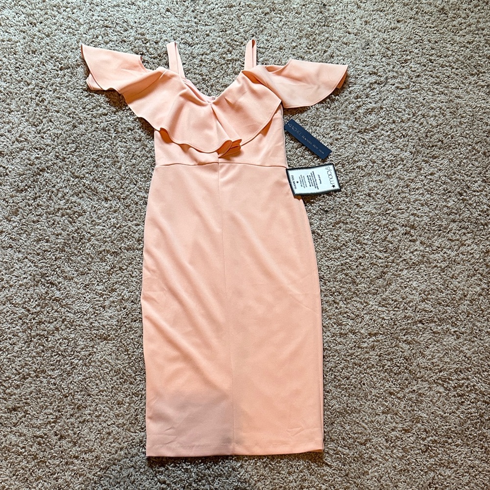 NWT Rachel Rachel Roy Peach Off-Shoulder Dress